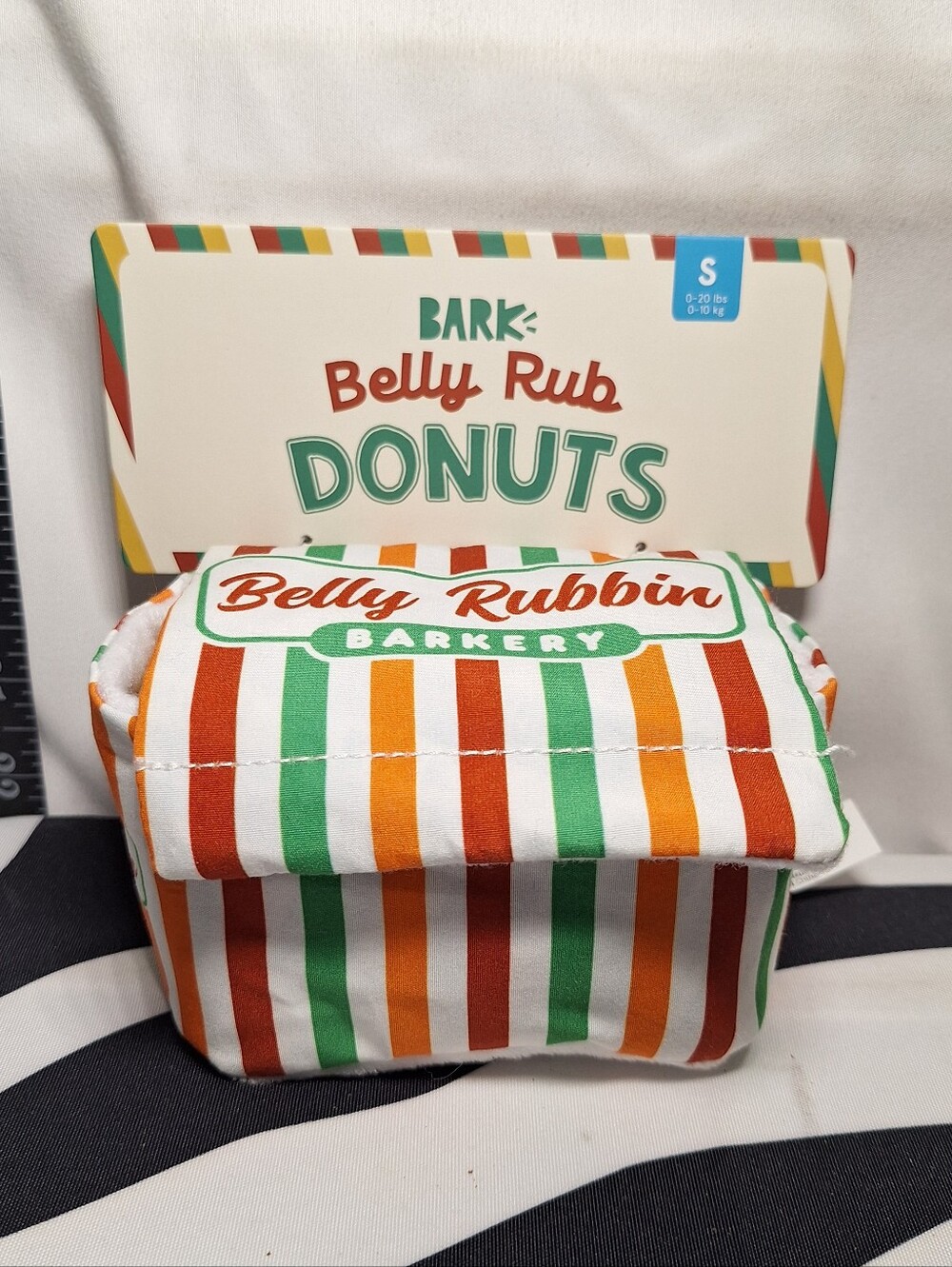 NWT Bark Belly Rub Donuts Dog Toy S